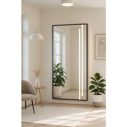 Lustro w czarnej ramie z podświetleniem- 1503 LED III - kolor ramy do wyboru